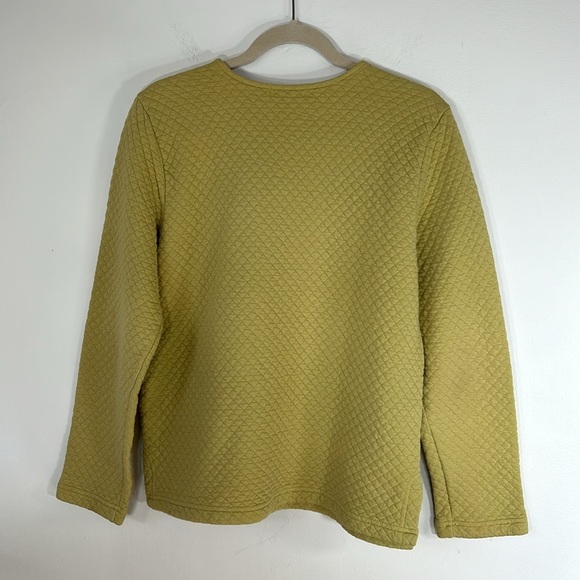Russ Berens Malibu Vintage Waffle Weave Women’s Size M Chartreuse Pullover Top - Picture 8 of 13